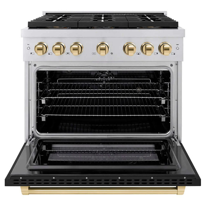 ZLINE 36" Paramount Gas Range DuoPro™ Cooktop, Convection Gas Oven PSGRZ-BLM-36-G
