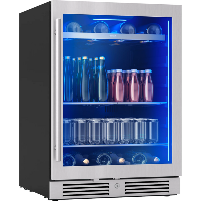 Zephyr 24" Freestanding/Built-In Undercounter Single Zone Beverage Center, PRB24C01CG