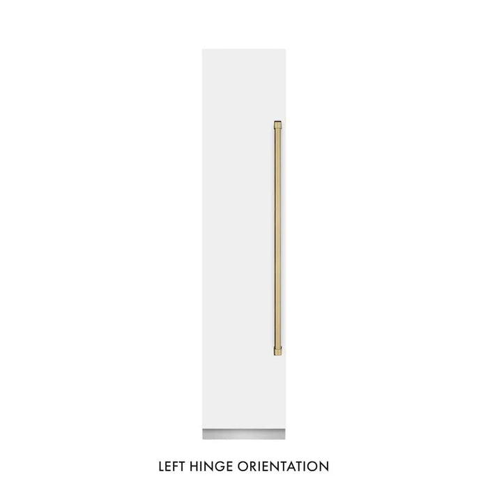 ZLINE 18" Left Hinge Column Freezer White Matte Stainless Steel, Graphite Gray Interior Champagne Bronze RCFVLZ-WM-18-CB