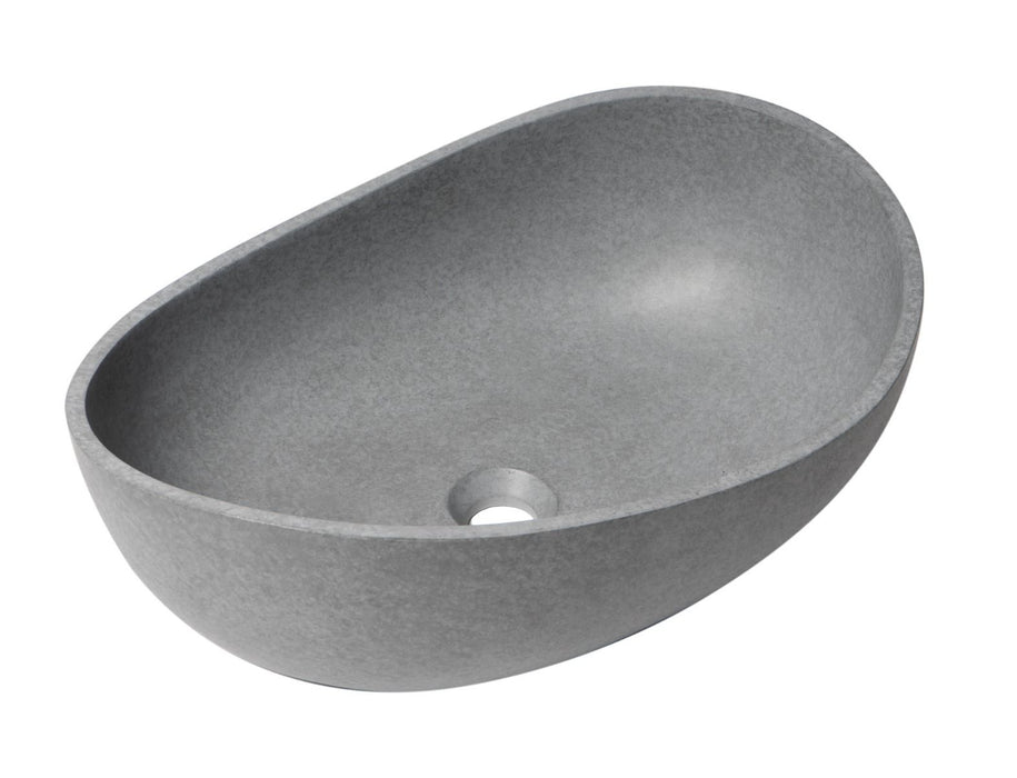 ALFI brand 23" Solid Concrete Wavy Oval Above Mount Vessel Sink ABCO23O