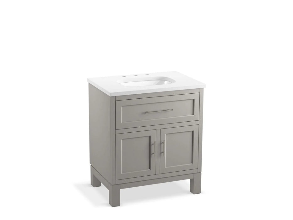 KOHLER Quo 30" bathroom vanity cabinet, sink, quartz top K-28380-ASB
