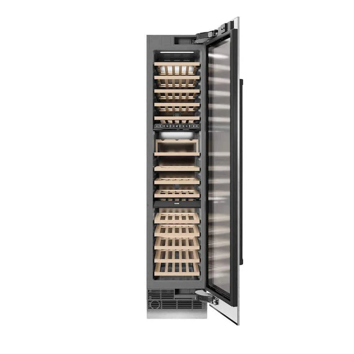 ZLINE 18"Triple Zone 68 Bottle Right Hinge Column Wine Cooler, DuraSnow® Stainless Steel Matte Black RCWVRZ-SN-18-MB