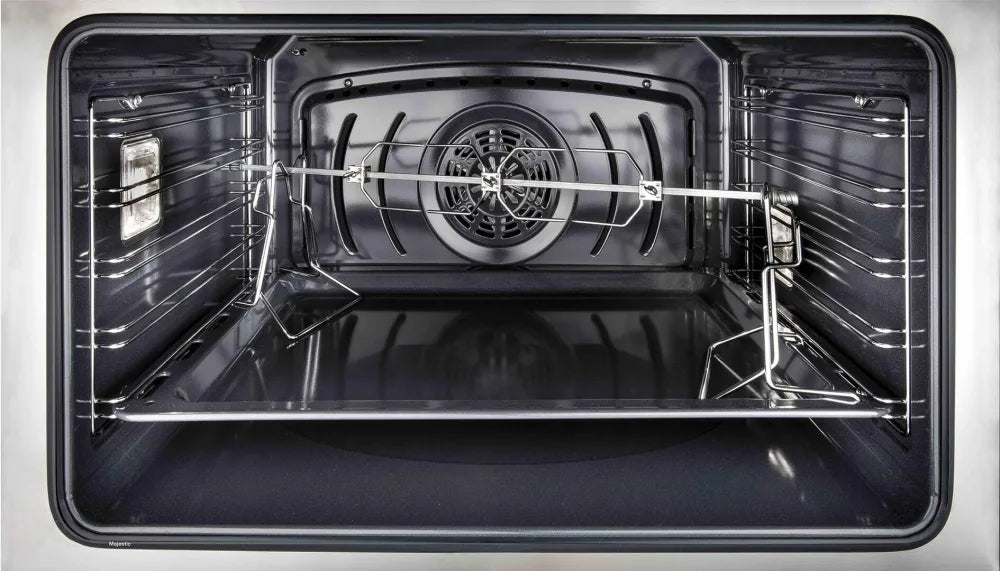 ILVE Majestic II 48"Dual Fuel Range Matte Graphite Brass Trim UM12FDQNS3MGG