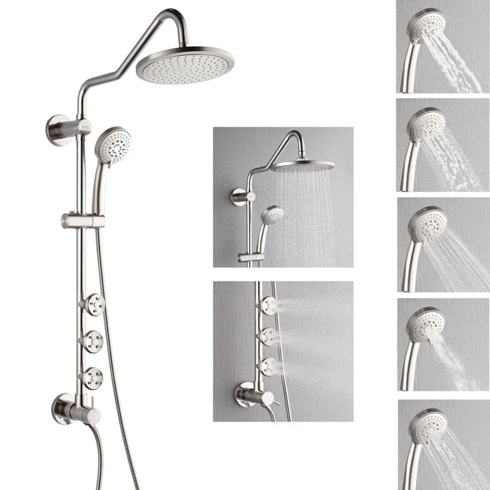 Forno Acqua AcquaSPA Retrofit Shower, Overhead Rainfall Shower, Handheld Shower Head SC31BN-C2