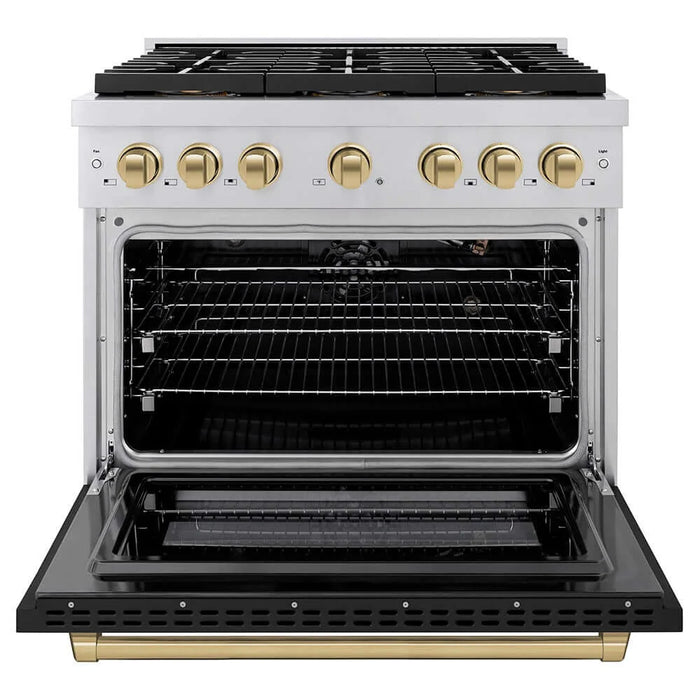ZLINE 36" Paramount Dual Fuel Range DuoPro™ Cooktop, Electric Convection Oven PSDRZ-BLM-36-CB