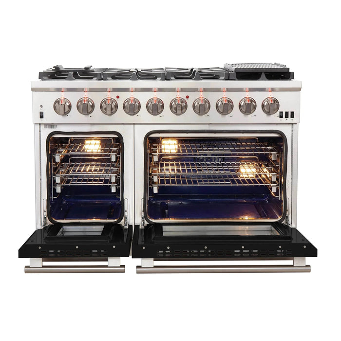 FORNO Capriasca 48″ Gas on Gas Range FFSGS6260-48BLK