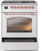 ILVE Nostalgie II 30" Dual Fuel Natural Gas Range, White, Copper Trim UP30NMPWHP ILVE