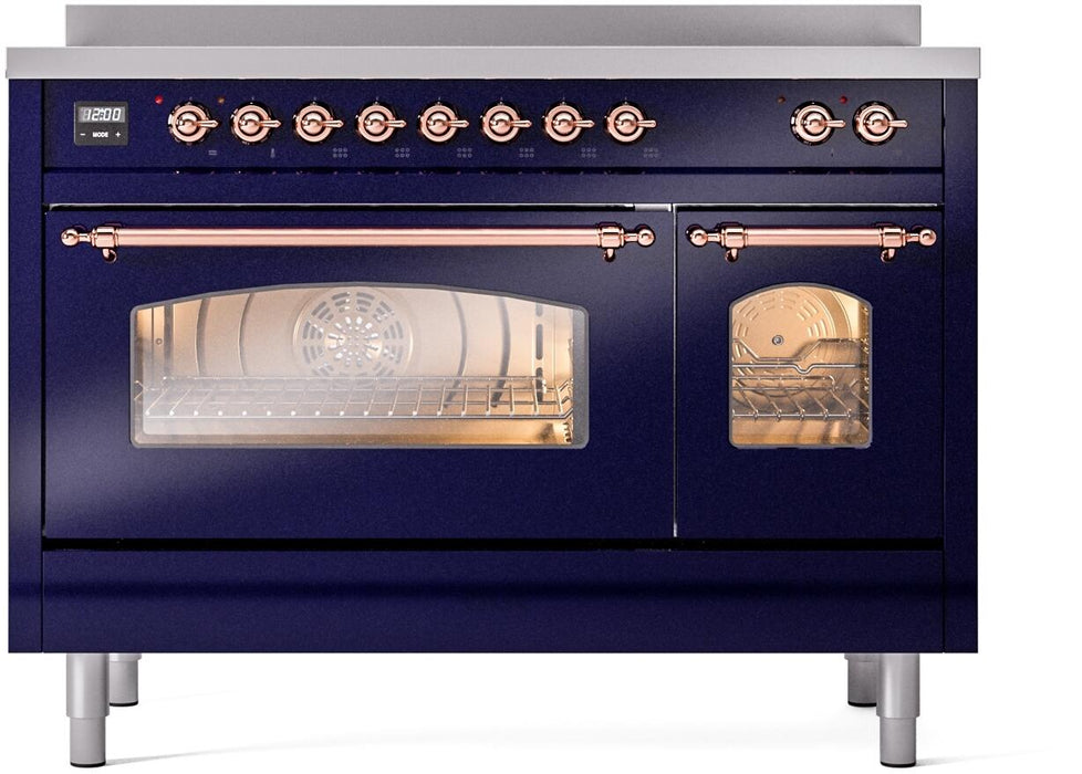 ILVE Nostalgie II 48 " Electric Range, Blue, Copper Trim UPI486NMPMBP ILVE