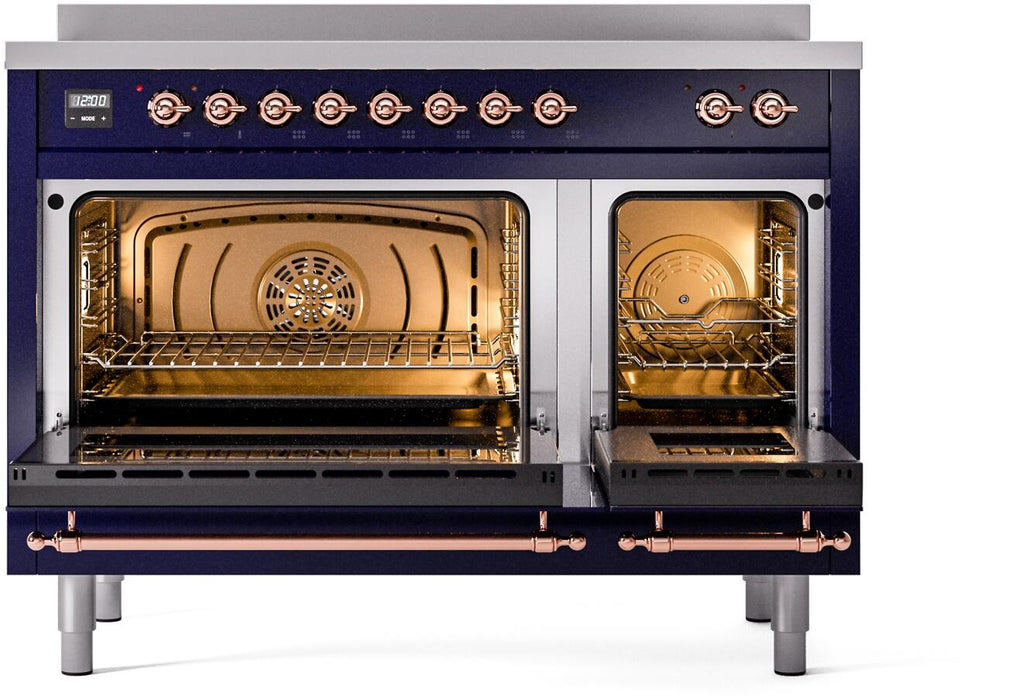 ILVE Nostalgie II 48 " Electric Range, Blue, Copper Trim UPI486NMPMBP ILVE