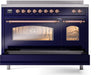 ILVE Nostalgie II 48 " Electric Range, Blue, Copper Trim UPI486NMPMBP ILVE