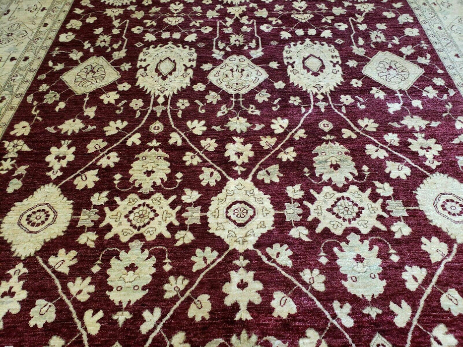 10' X 14' Vintage Handmade PESHAVAR CHOBI Pakistani Agra wool Carpet Nice