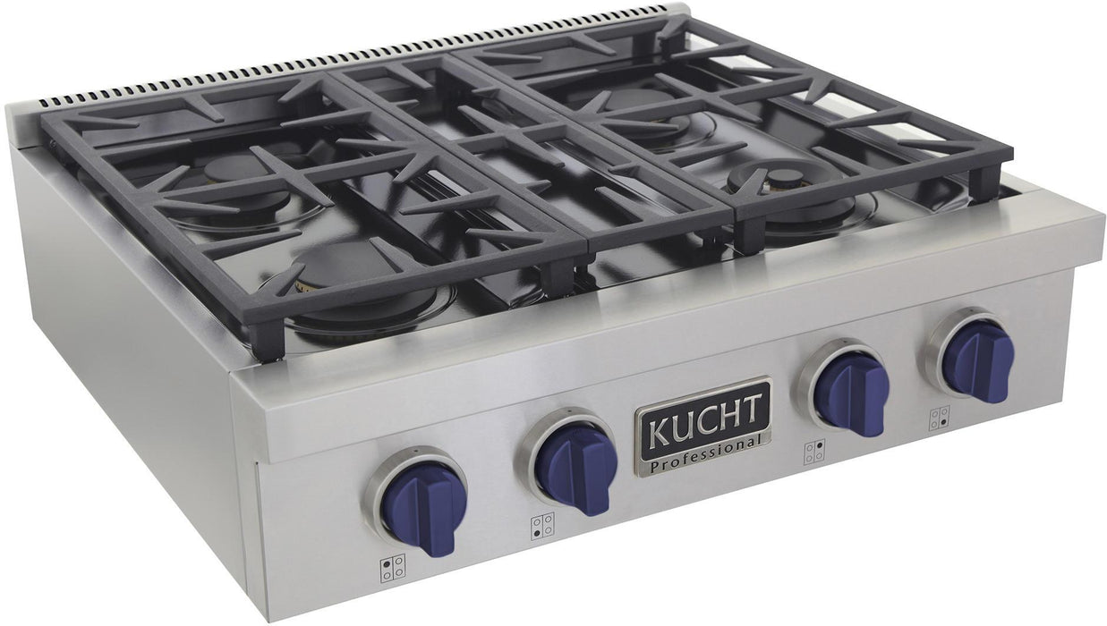 KUCHT 30 Inch Gas Sealed Burner Rangetop KFX309T-B - Farmhouse Kitchen and Bath