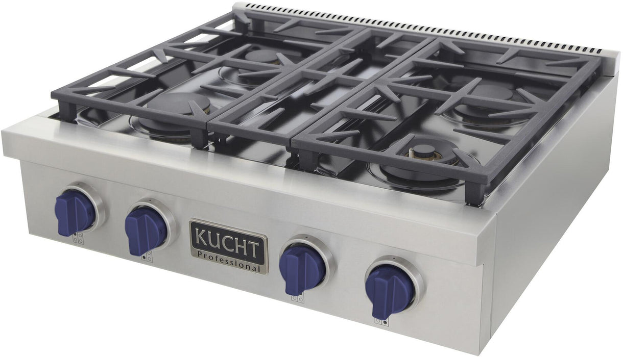 KUCHT 30 Inch Gas Sealed Burner Rangetop KFX309T-B - Farmhouse Kitchen and Bath