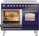 ILVE Nostalgie II 40" Electric Range, Blue, Brass Trim  UPDI406NMPMBG ILVE