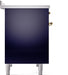 ILVE Nostalgie II 40" Electric Range, Blue, Brass Trim  UPDI406NMPMBG ILVE