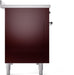 ILVE Nostalgie II 48" Electric Range, Burgundy, Chrome Trim UPI486NMPBUC ILVE