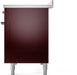 ILVE Nostalgie II 48" Electric Range, Burgundy, Chrome Trim UPI486NMPBUC ILVE