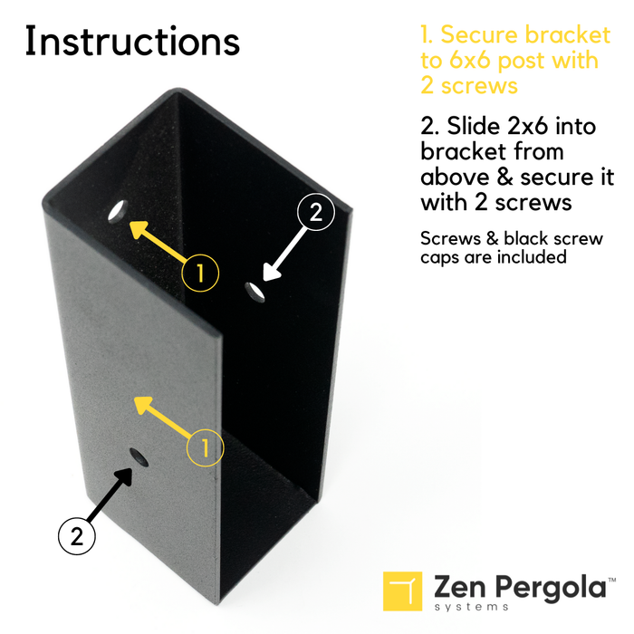 Pergola Insert Bracket (for 2x6 Wood Slats)