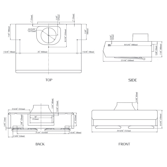 30"/36" Under-Cabinet Convertible Pixie Air Series | UQG3002 / UQG3602