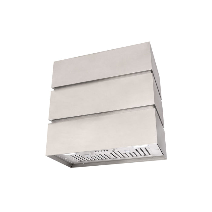 Akicon 30" Stainless Steel Wall Mount Range Hood, 3 Stacks Kitchen Hood with 600 CFM Vent Motor- AK-HS30L