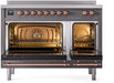 ILVE Nostalgie II 48" Electric Range, Matte Graphite, Copper Trim UPI486NMPMGP ILVE