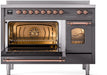 ILVE Nostalgie II 48" Electric Range, Matte Graphite, Copper Trim UPI486NMPMGP ILVE