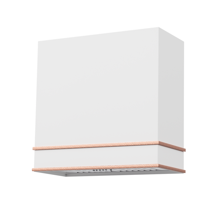 30" Double-Band Stainless Steel Range Hood with Copper Trim