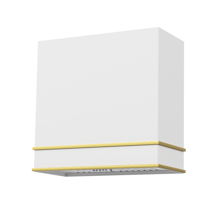 30" Double-Band Stainless Steel Range Hood with Copper Trim