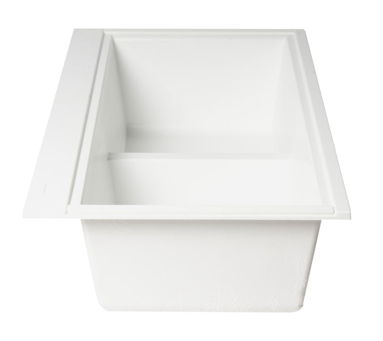 ALFI brand 33" Workstation Step Rim Double Bowl Sink, Accessories AB3418DBUM