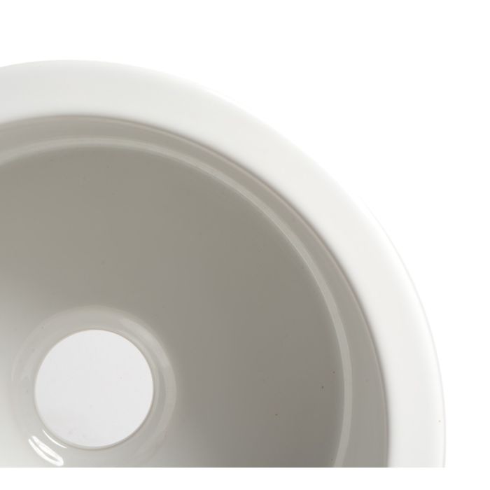 ALFI brand Round 18" Undermount / Drop In Fireclay Prep Sink ABF1818R