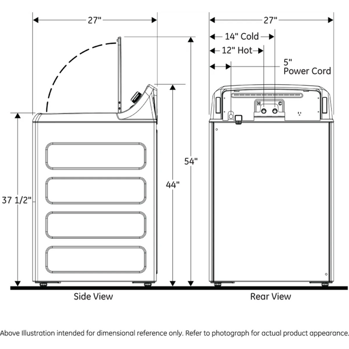 GE 27" Top Load Washer, GTW525ACWWB