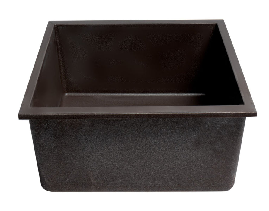 ALFI brand 24" Undermount Single Granite Composite Kitchen Sink AB2420UM