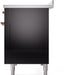 ILVE Nostalgie II 48" Electric Range, Glossy Black, Copper Trim UPI486NMPBKP ILVE