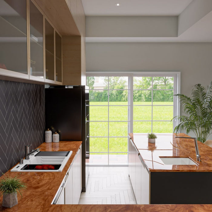 ALFI brand 34" Granite Composite Workstation Step Sink, Accessories AB3418DBDI