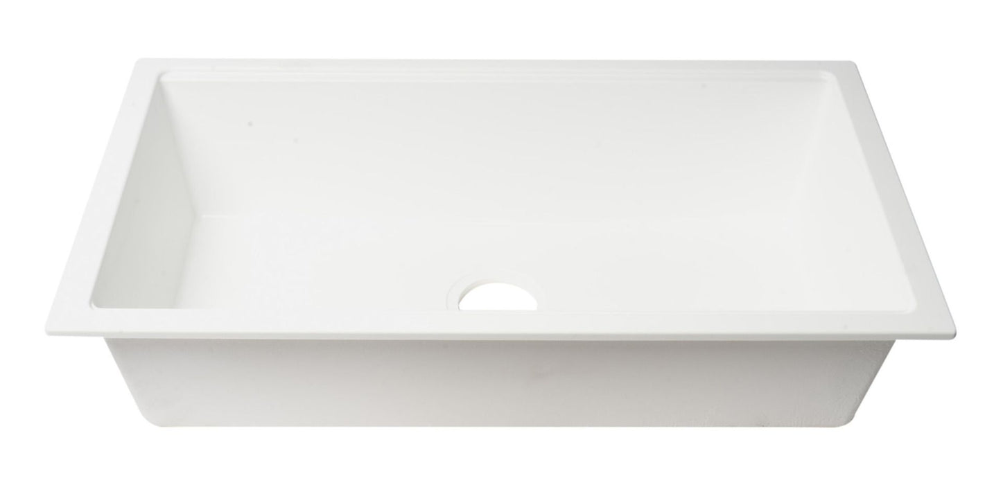 ALFI brand 34" Granite Composite Workstation Step Rim Sink, Accessories AB3418SBUM