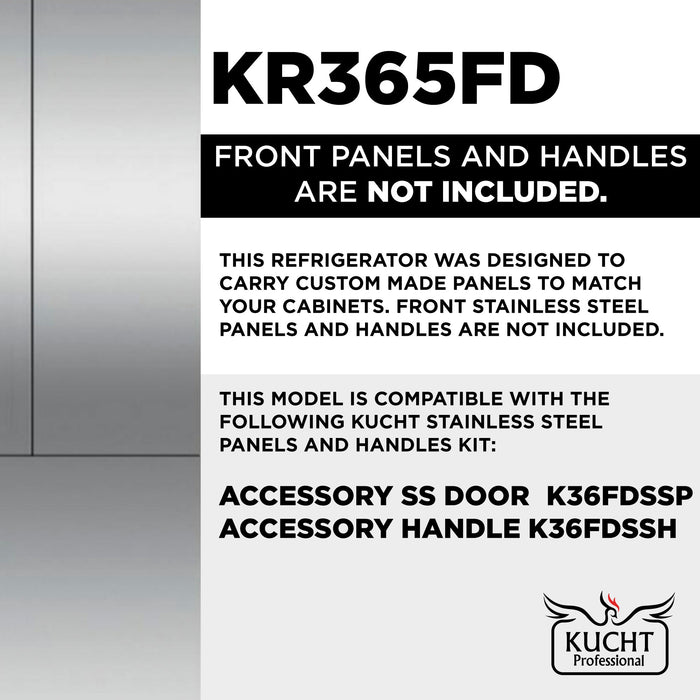 36” Built - In, Counter Depth, Panel Ready, French Door Refrigerator KR365FD - Farmhouse Kitchen and Bath
