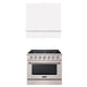 Akicon 36" Stainless Steel Range Hood with 600 CFM Insert & 6-Burner Gas Range Combo – Powerful Ventilation, Convection Oven, Multiple Finishes — AK-HS36HA-SWN & AK-JK36A1-SS