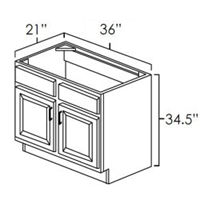 36 Inch White Shaker Single Sink Bathroom Vanity