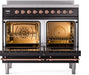 ILVE Nostalgie II 40" Electric Range, Glossy Black, Copper Trim UPDI406NMPBKP ILVE