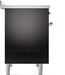 ILVE Nostalgie II 40" Electric Range, Glossy Black, Copper Trim UPDI406NMPBKP ILVE