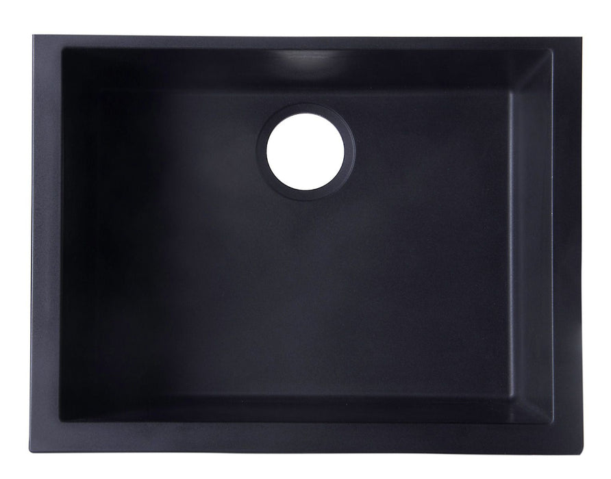 ALFI brand 24" Undermount Single Granite Composite Kitchen Sink AB2420UM