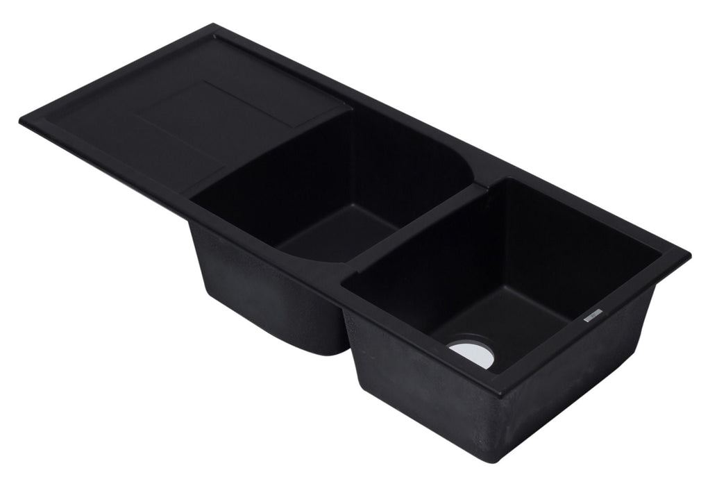 ALFI brand 46" Double Bowl Granite Composite Kitchen Sink, Drainboard AB4620DI
