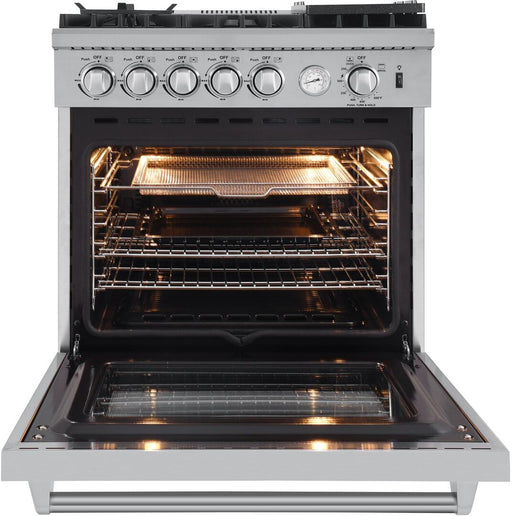 Forno Lazio - 30 in. All Gas Range with 5 Sealed Burner, Air Fryer Basket, and Griddle in Stainless Steel, FFSGS6276-30 - Farmhouse Kitchen and Bath