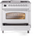 ILVE Nostalgie II 36" Dual Fuel Liquid Propane Range, White, Chrome Trim UP36FNMPWHCLP ILVE