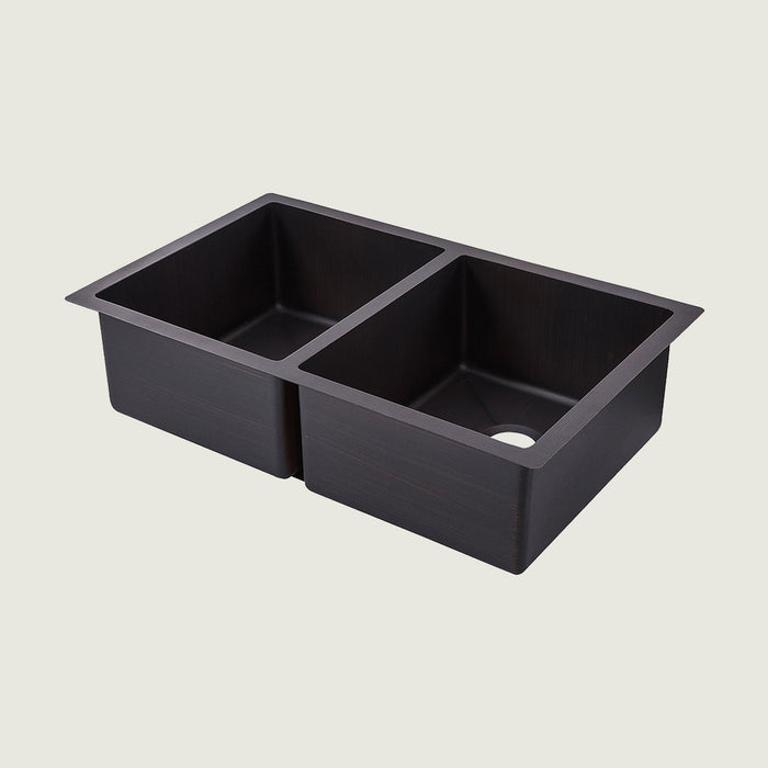 Nauxus Undermount Double Blow Copper Kitchen Sink UDMK03-NX