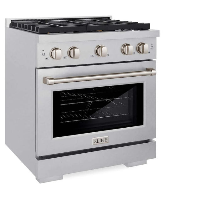 ZLINE 30"Gas Range, Convection Gas Oven , DuraSnow® Brass Burners, SGRS-BR-30