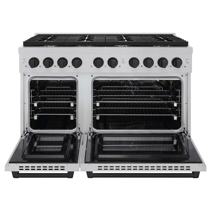 ZLINE 48"Gas Range, Convection Gas Oven, DuraSnow® Matte Black, SGRSZ-48-MB