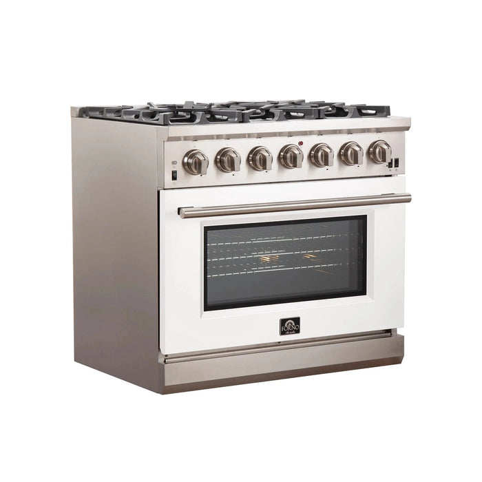FORNO Capriasca 36" Gas on Gas Range FFSGS6260-36WHT