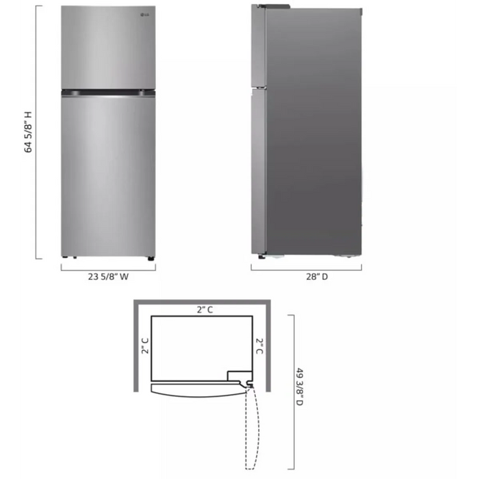 LG 24" Top Freezer Refrigerator, LT11C2000V