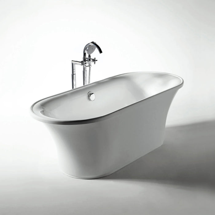 Whitehaus Oval Double Side Freestanding Acrylic Soaking Bathtub WHBL175BATH